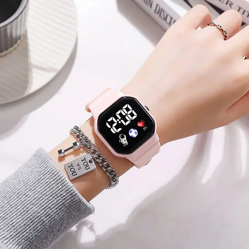 Men's and women's sports watches LED watches fashion casual simple silicone women's watches electronic watch